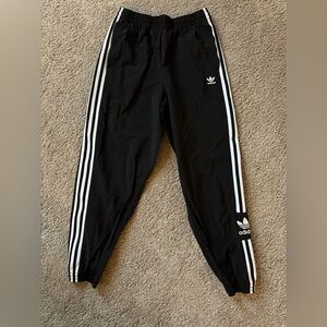 Adidas Women's Black Joggers with White Stripes